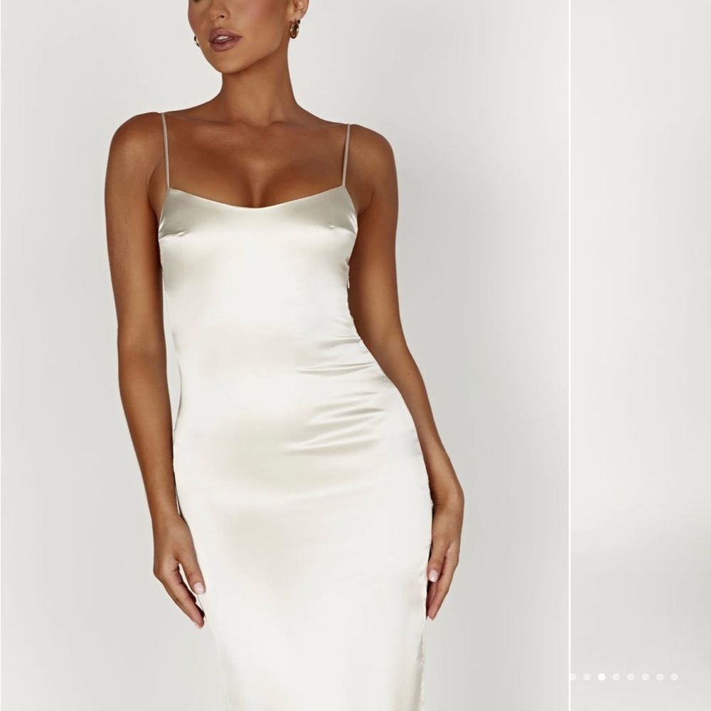 Meshki Jacinda Ivory Satin Slip Maxi Dress NWT, Wedding after party /engagement - Picture 3 of 7